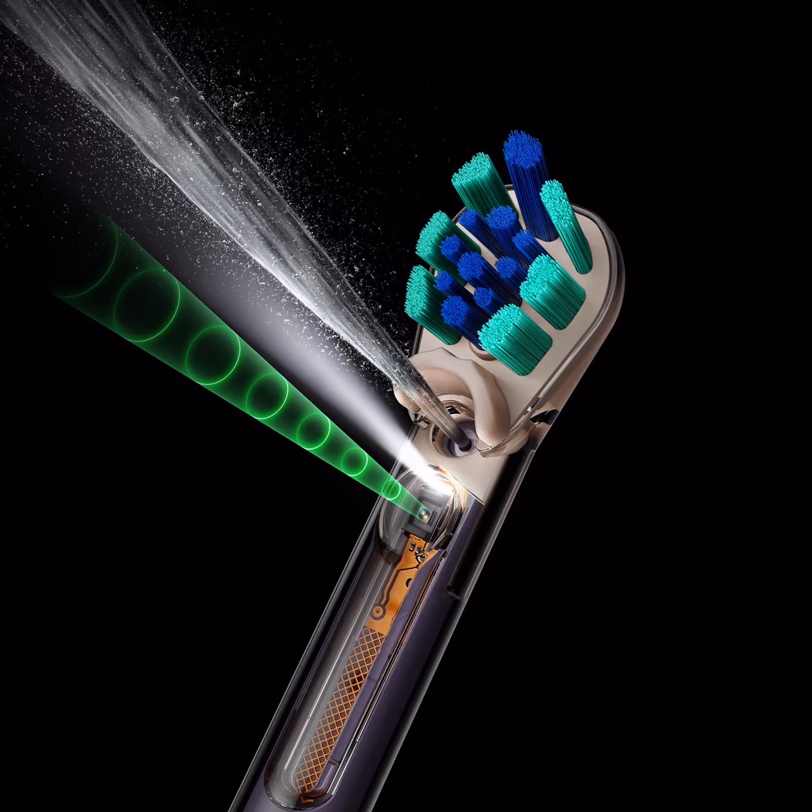Dyson CameraJet electric toothbrush with a built-in camera and mouth-rinse jet.