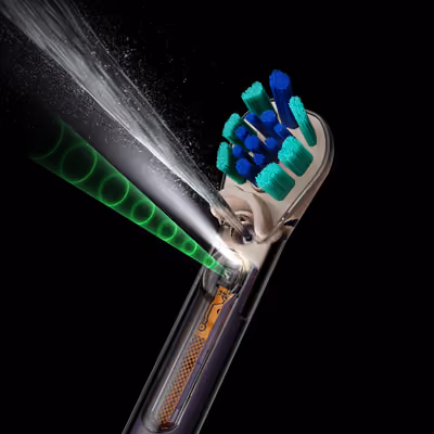Dyson CameraJet electric toothbrush with a built-in camera and mouth-rinse jet.